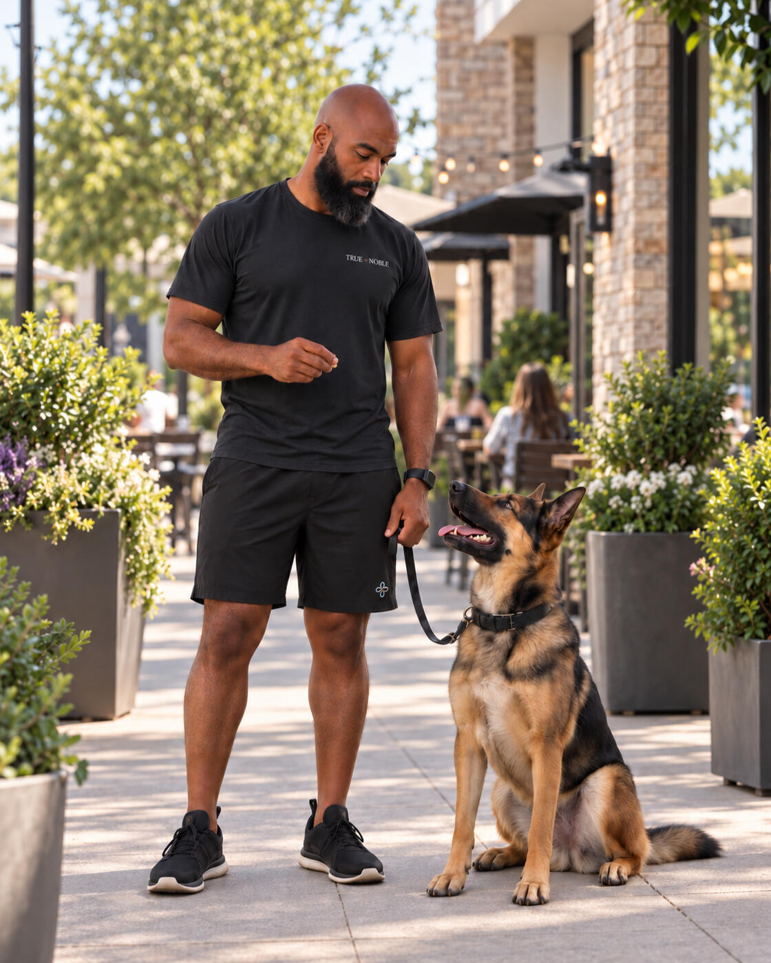 Founder with dog